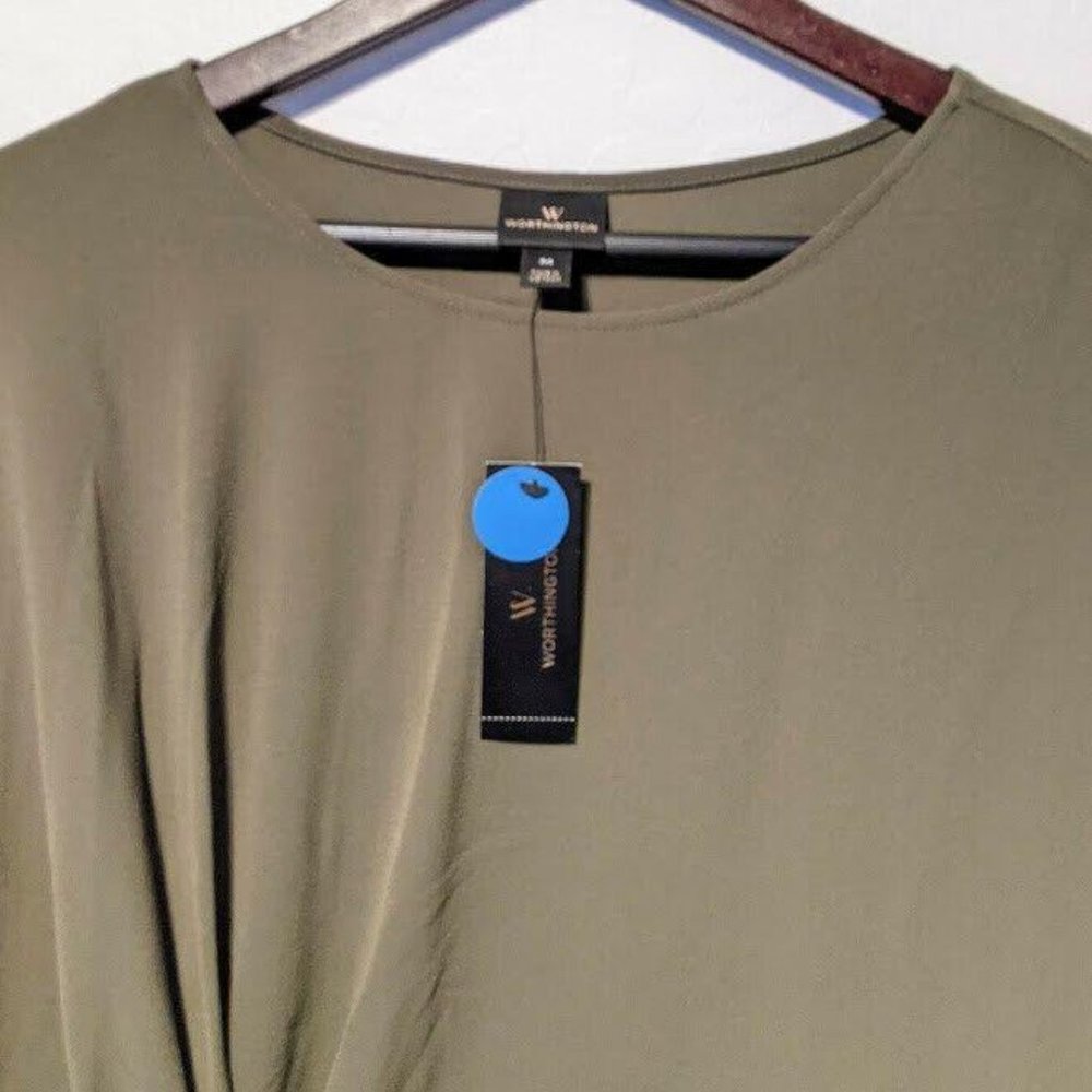 Worthington Women's Medium Rich Avocado Green Top - Picture 7 of 7